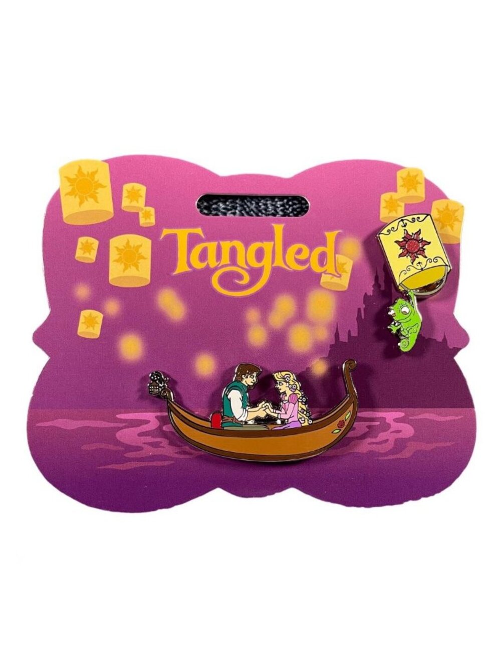 Disney Store Tangled Rapunzel Flynn Rider Pascal 2 Pin Set - Picture 2 of 9
